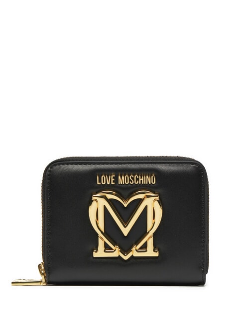 LOVE MOSCHINO GOLDEN HEART  Medium wallet Black - Women’s Wallets