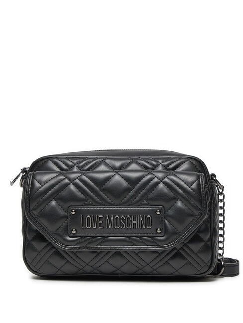 LOVE MOSCHINO QUILTED  Mini Shoulder Camera Bag Black - Women’s Bags