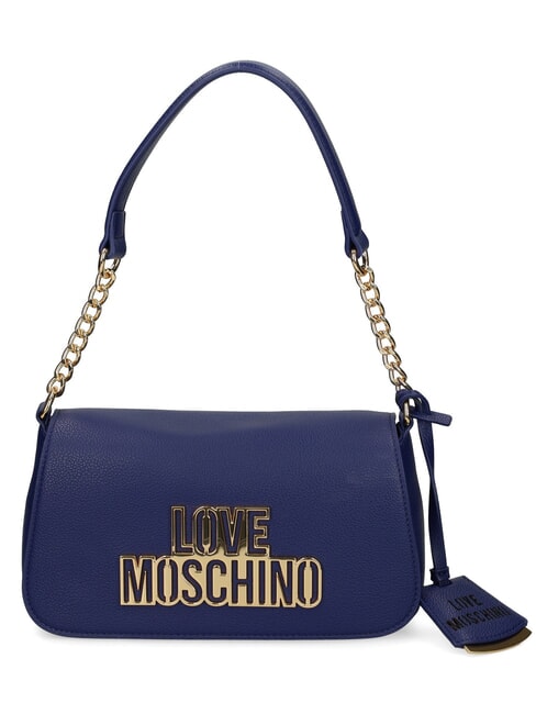 LOVE MOSCHINO METALLIC LOGO Shoulder bag with shoulder strap blue - Women’s Bags