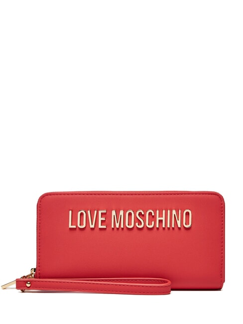LOVE MOSCHINO LETTERING Wallet with wristband RED - Women’s Wallets