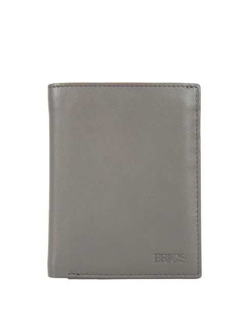 BRIC’S BERNINA 10cc Vertical Leather Wallet GREY - Men’s Wallets
