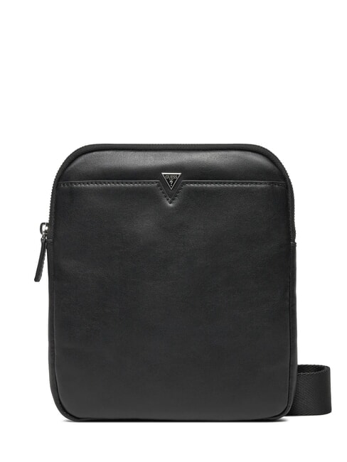 GUESS FIRENZE Men's leather bag BLACK - Over-the-shoulder Bags for Men
