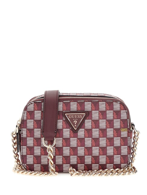 GUESS G WAVE  Mini Shoulder Camera Bag claret logo - Women’s Bags