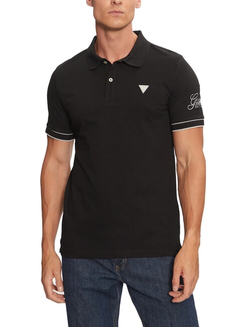 GUESS LYE Short sleeve logo polo jetbla - Polo shirt