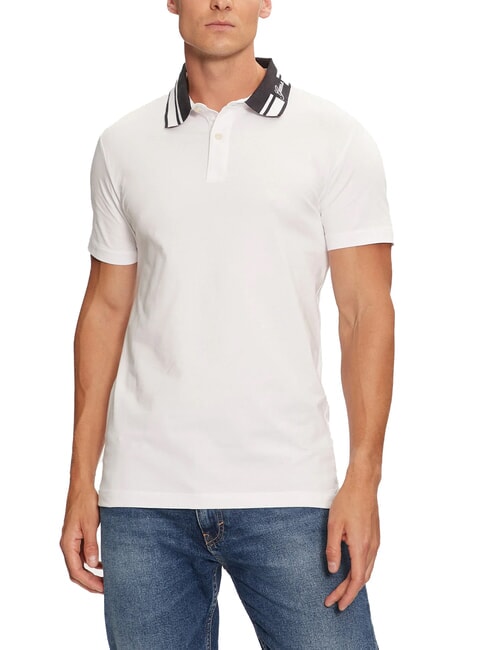 GUESS NOLAN Polo short sleeve striped collar purwhite - Polo shirt