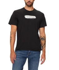 GUESS METALLIC LOGO T-shirt with embossed print jetbla - T-shirt - 1