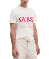 GUESS WORLD STAMPS Cotton T-shirt - T-shirt