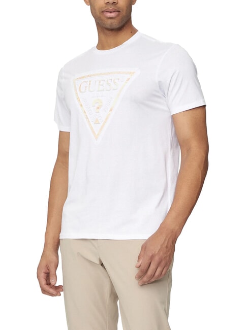 GUESS PATCHWORK Printed T-shirt purwhite - T-shirt
