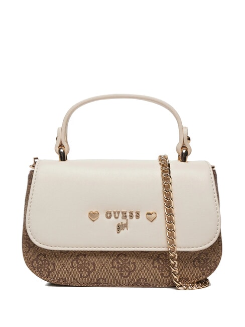 GUESS GIRL Mini Handbag, with shoulder strap 4g aop beige white - Women’s Bags