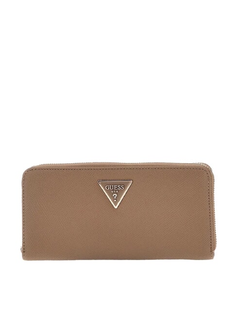 GUESS LAUREL Large saffiano print wallet dark taupe - Women’s Wallets