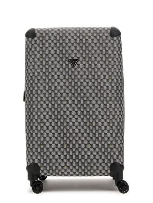 GUESS WILDER  Large, expandable trolley black logo - Rigid Trolley Cases