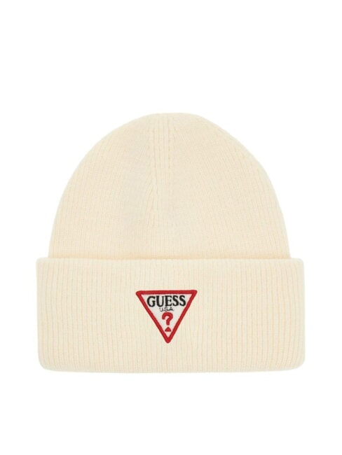 GUESS PATCH TRIANGOLO Cuffed hat OFFWHITE - Hats