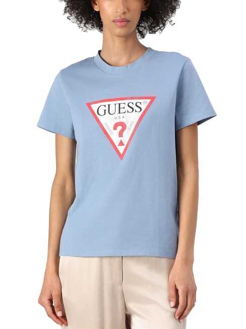 GUESS CLASSIC FIT LOGO T-shirt with logo blue ribbon - T-shirt