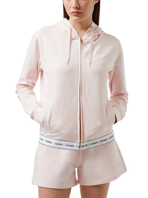 GUESS CARRIE Full zip hoodie blushing bride - Women's Sweatshirts