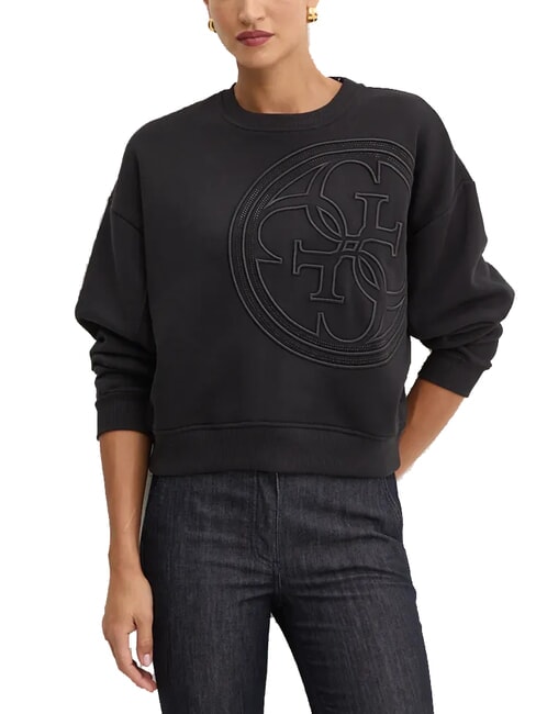 GUESS CN 4 LOGO Crewneck sweatshirt with maxi logo jetbla - Women's Sweatshirts