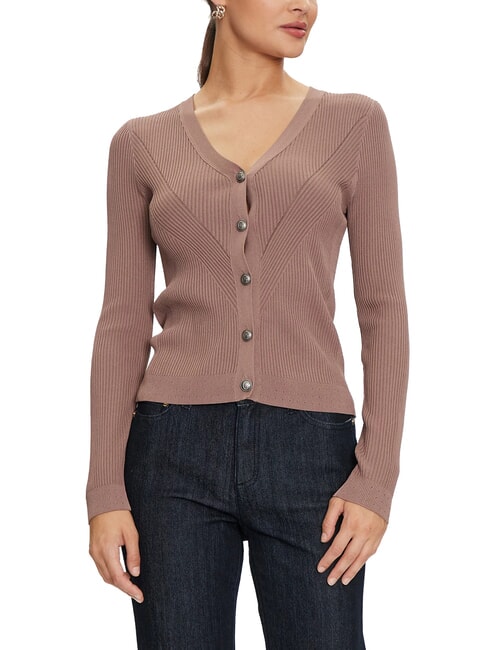 GUESS KAILEY Ribbed Cardigan with Buttons iron - Women's Sweaters