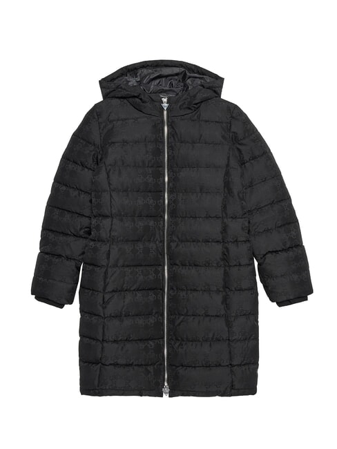 GUESS KIDS Puffer jacket long hood 4g black jacquard - Baby Jackets
