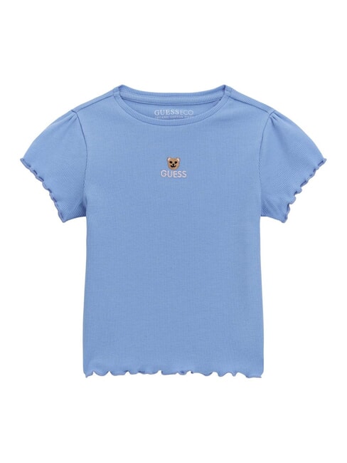 GUESS KIDS T-shirt with cherry embroidery azure spring - Child T-shirt