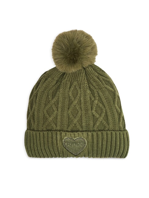 GUESS KIDS Braided hat with pom pom green plant - Baby Hat