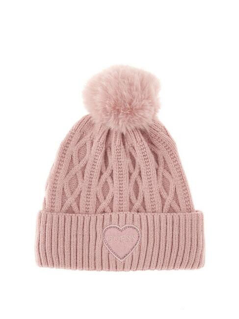 GUESS KIDS Braided hat with pom pom pink roses - Baby Hat