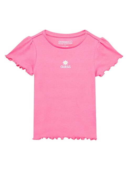 GUESS KIDS T-shirt with cherry embroidery caramel rose - Child T-shirt