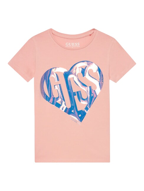 GUESS KIDS T-shirt with heart print beloved pink - Child T-shirt