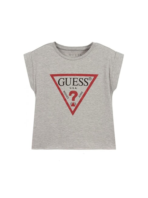 GUESS CORE KIDS Cropped T-shirt with print light heather gray m - Child T-shirt