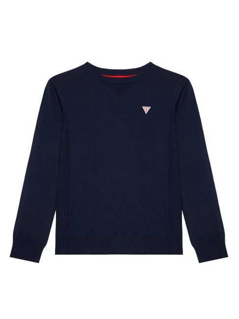 GUESS KIDS Crewneck sweater with crest deck blue - Child T-shirt