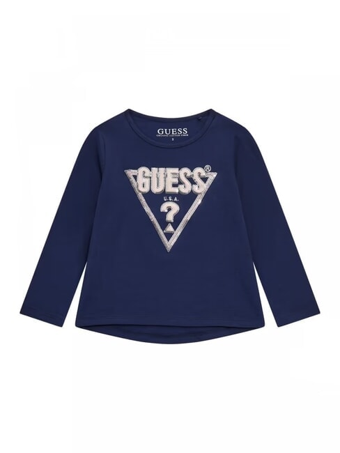 GUESS KIDS Long sleeve crew neck sweater secret blue - Child T-shirt