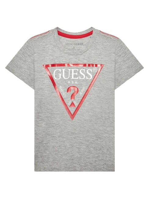 GUESS KIDS Cotton T-shirt with triangle print light heather grey - Child T-shirt