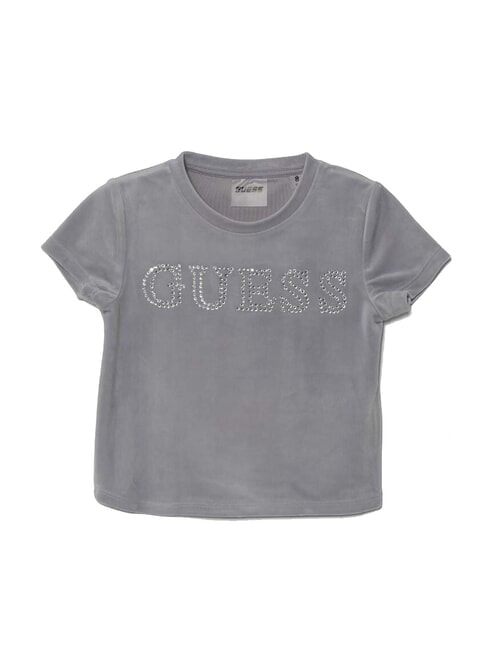 GUESS MINI ME Rhinestone Logo Crop T-Shirt lilac smoke - Child T-shirt