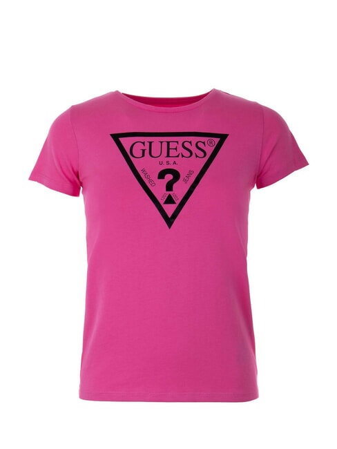GUESS KIDS Triangle logo print T-shirt pink trip - Child T-shirt