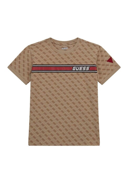GUESS KIDS 4G all-over logo T-shirt 4g aop beige white - Child T-shirt
