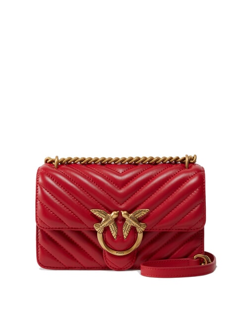 PINKO MINI LOVE BAG One chevron bag red-antique gold - Women’s Bags