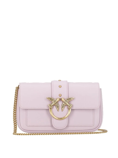 PINKO LOVE ONE POCKET Leather shoulder bag purple-antique gold - Women’s Bags