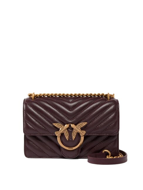 PINKO MINI LOVE BAG One chevron bag catawba grapes-antique gold - Women’s Bags