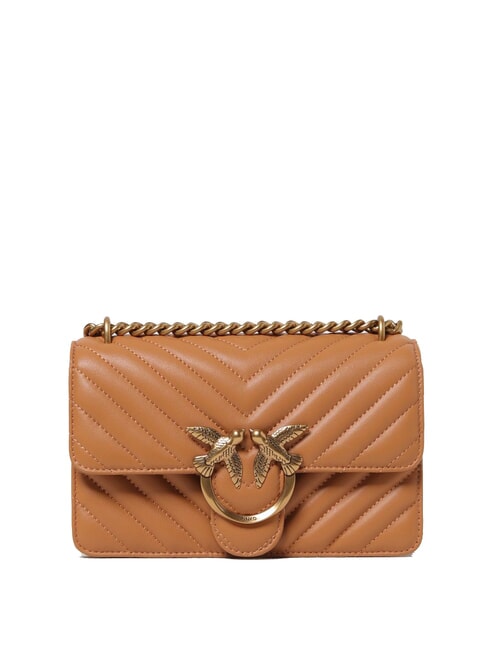 PINKO MINI LOVE BAG One chevron bag nougat-antique gold - Women’s Bags