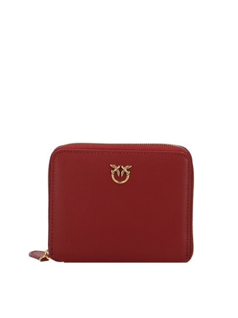 PINKO TAYLOR Zip Around Wallet Bordeaux Merlot-Antique Gold - Women’s Wallets