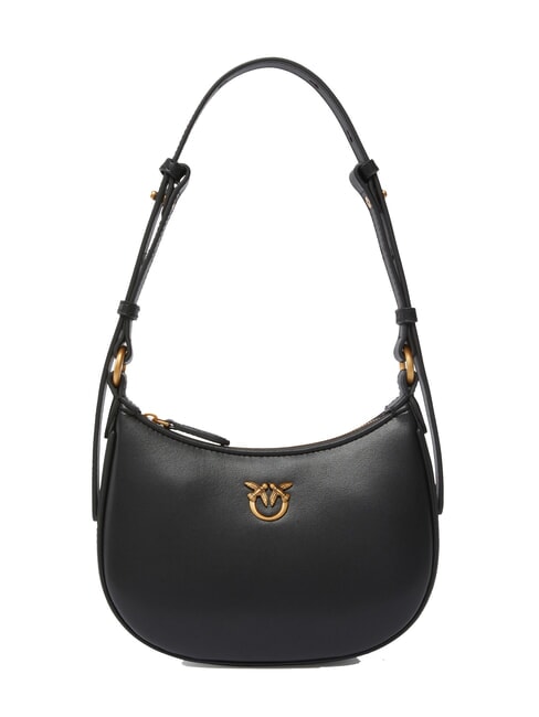 PINKO HALF MOON BABY Leather shoulder bag black-antique gold - Women’s Bags
