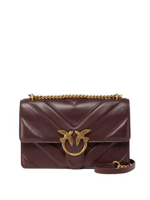 PINKO LOVE ONE CLASSIC Leather shoulder bag catawba grapes-antique gold - Women’s Bags