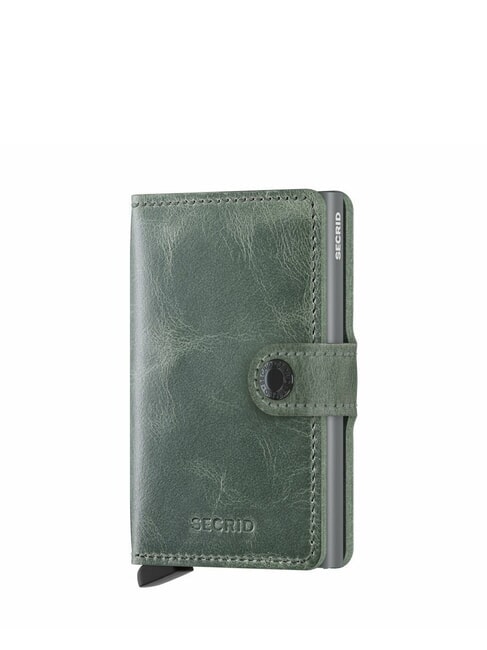 SECRID VINTAGE  Leather wallet with aluminum card holder sage - Men’s Wallets
