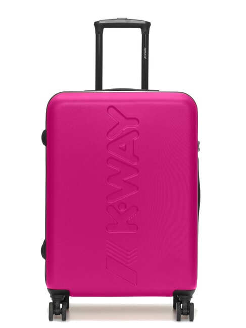 KWAY MAXILOGO Medium size trolley pink - blue md cobal - Rigid Trolley Cases