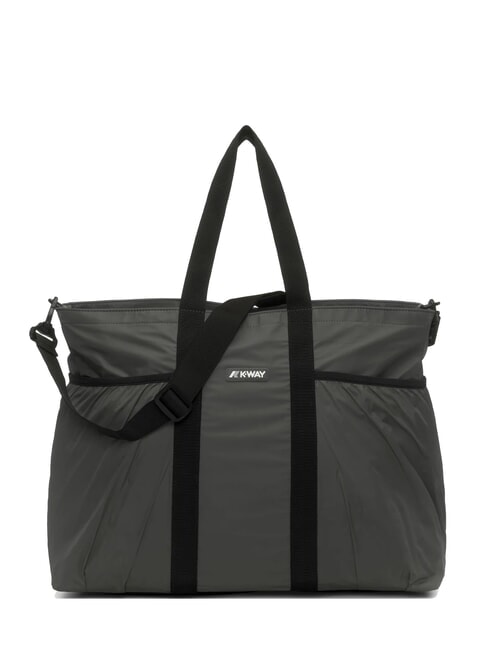 KWAY SAINT MALO Maxi beach shopper bag with 3 pencil cases green blackish - Women’s Bags