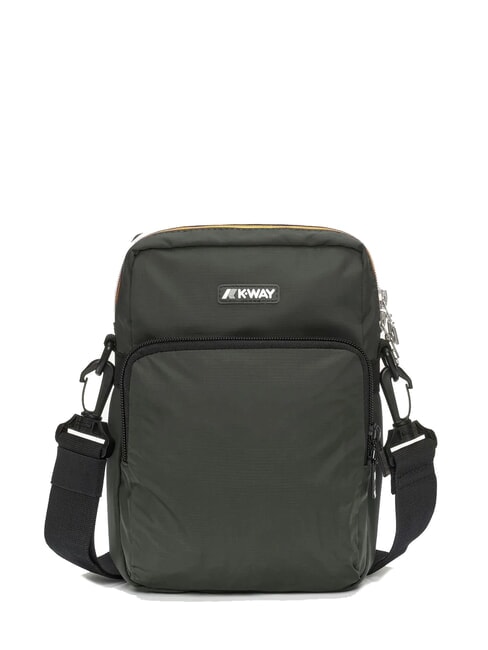 KWAY ERLOY Nylon bag with pocket green blackish - Over-the-shoulder Bags for Men