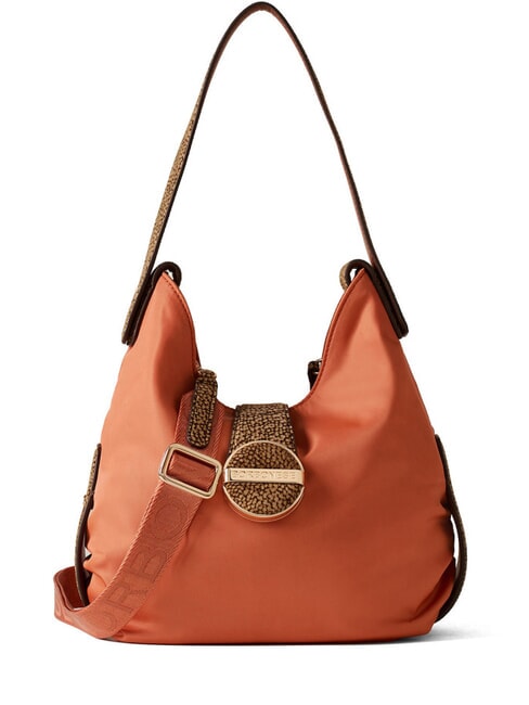 BORBONESE ECLIPSE  Shoulder bag, with shoulder strap tangerine/natural op - Women’s Bags