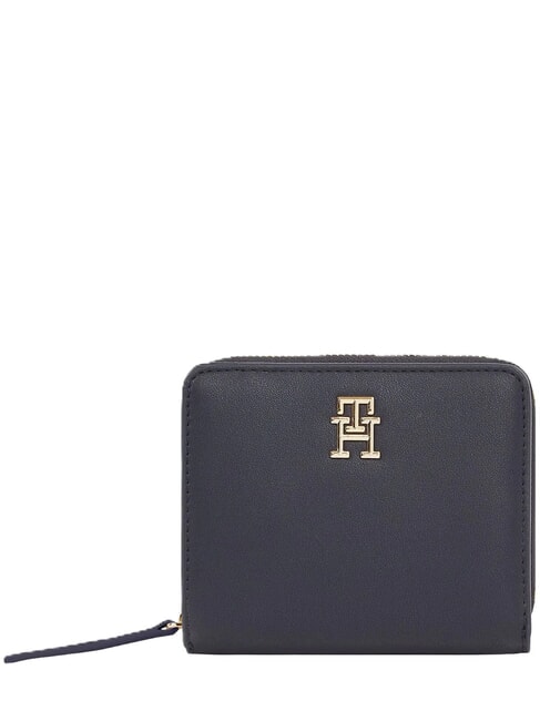 TOMMY HILFIGER TH LOGOTAPE Medium zip around wallet space blue - Women’s Wallets