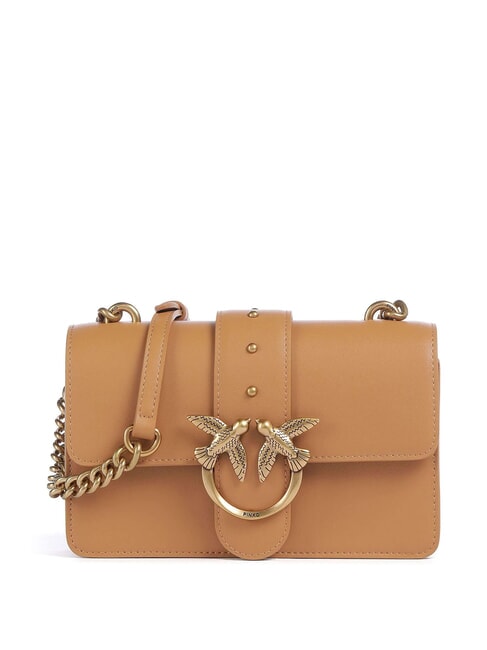 PINKO MINI LOVE BAG Shoulder bag in calf leather nougat-antique gold - Women’s Bags