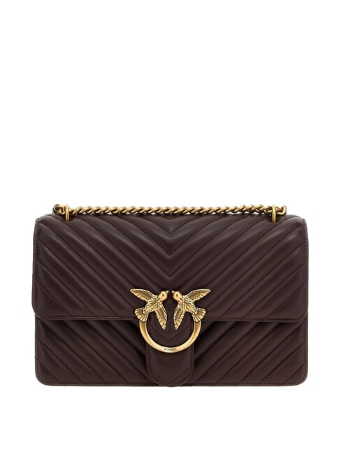 PINKO CLASSIC LOVE ONE Nappa leather bag catawba grapes-antique gold - Women’s Bags