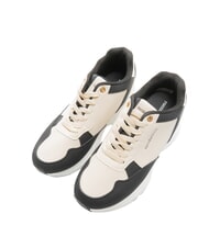 ROCCOBAROCCO METALLIC LOGO High-top two-tone leather sneakers white/black - Women’s shoes - 1