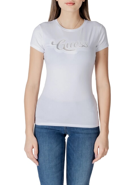 GUESS SS DOT LOGO R3  Short-sleeved T-shirt purwhite - T-shirt